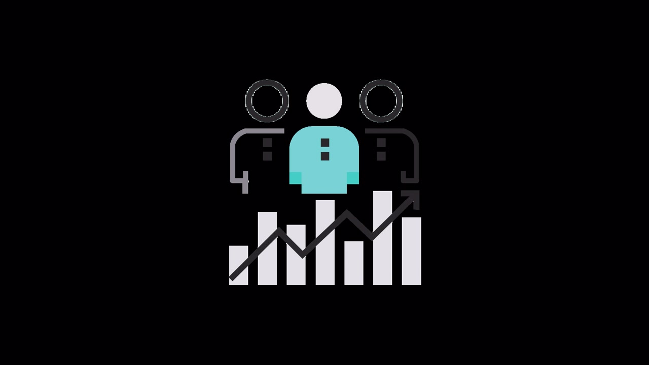 Animated Icon of Business Growth, Team Performance, and Data Analytics