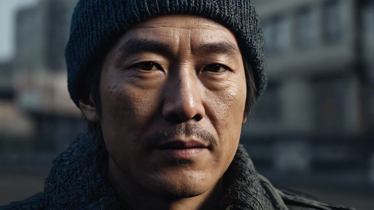 Portrait of a Serious Asian Man