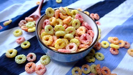 colorful ring cereal in a bowl