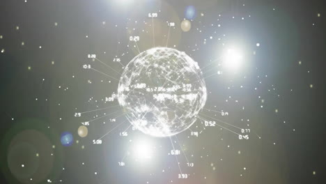 Glowing-globe-with-data-points-and-connections,-digital-network-animation