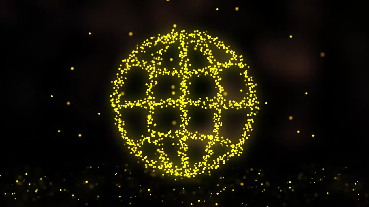 fondo de tecnología de comunicación de red futurista. esfera con puntos brillantes. animación de la formación del icono de internet a partir de puntos