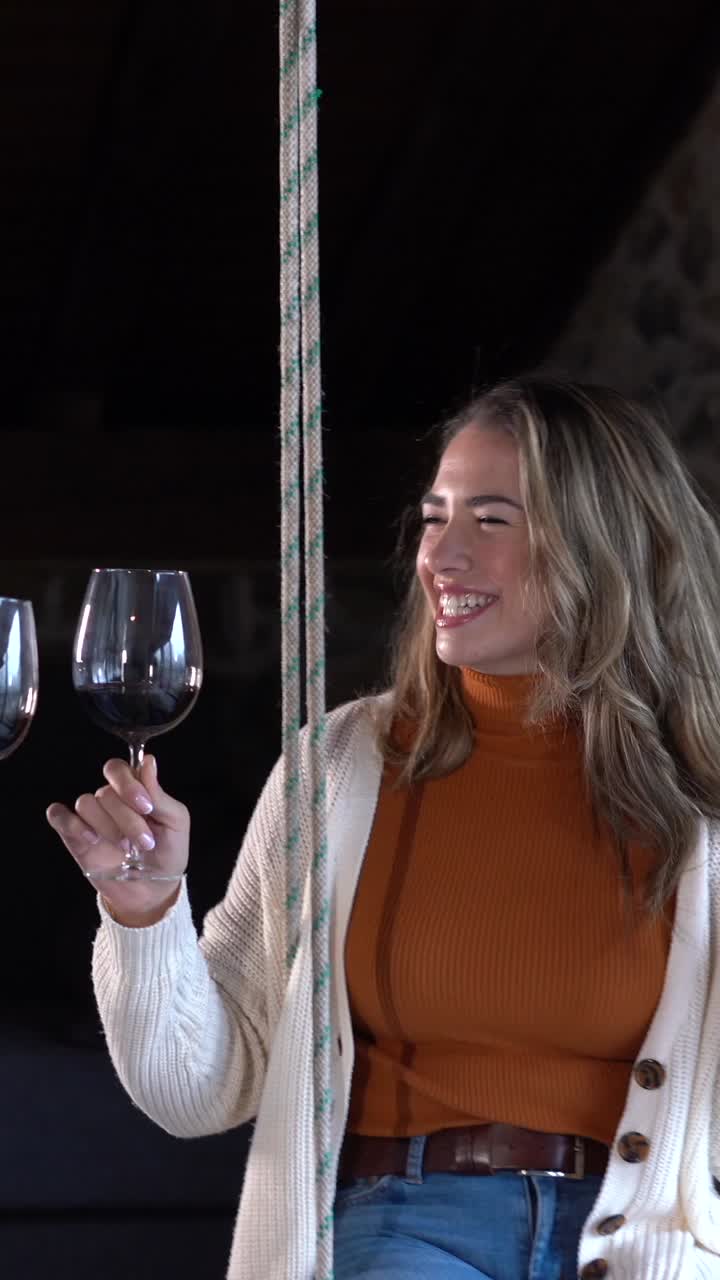 Woman enjoying wine