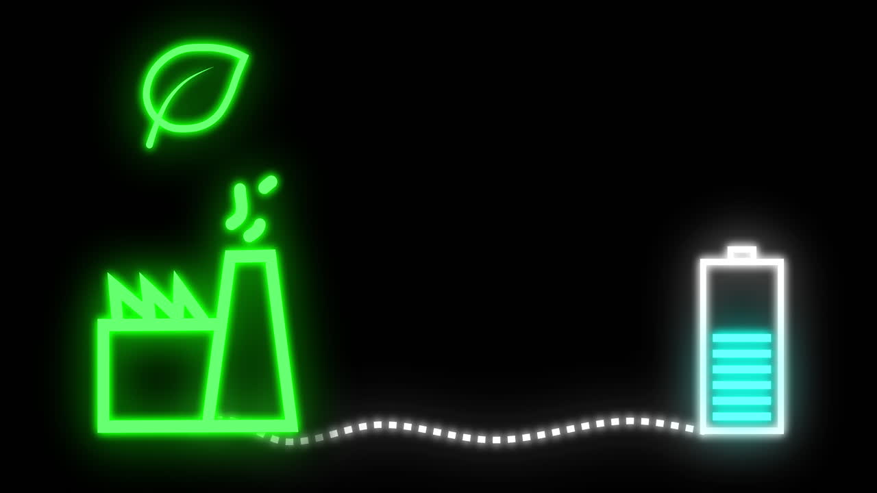 fábrica de energía verde cargando una batería