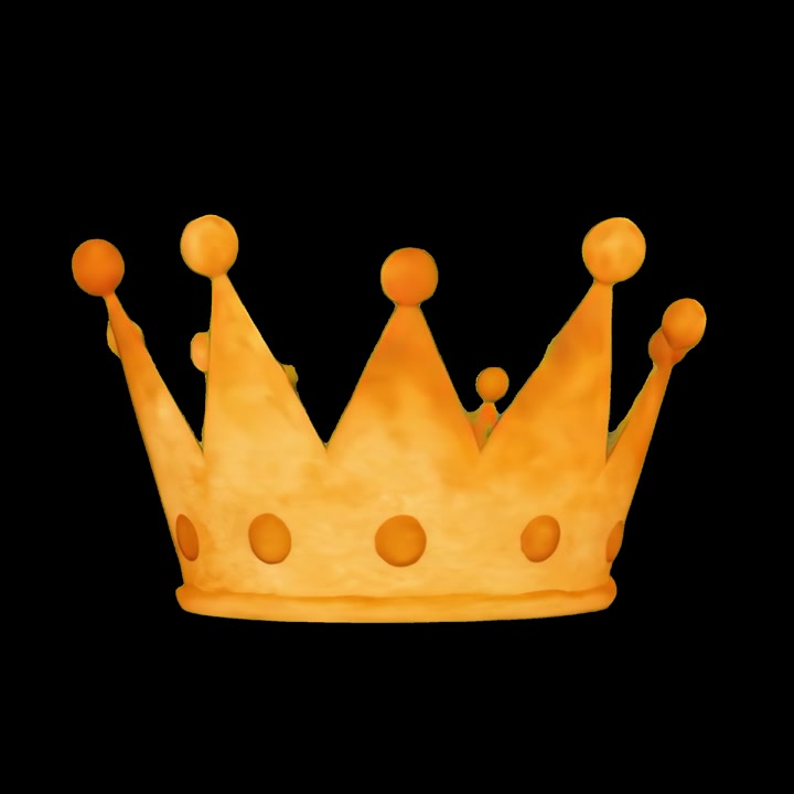 Animierte goldene Krone auf schwarzem Hintergrund