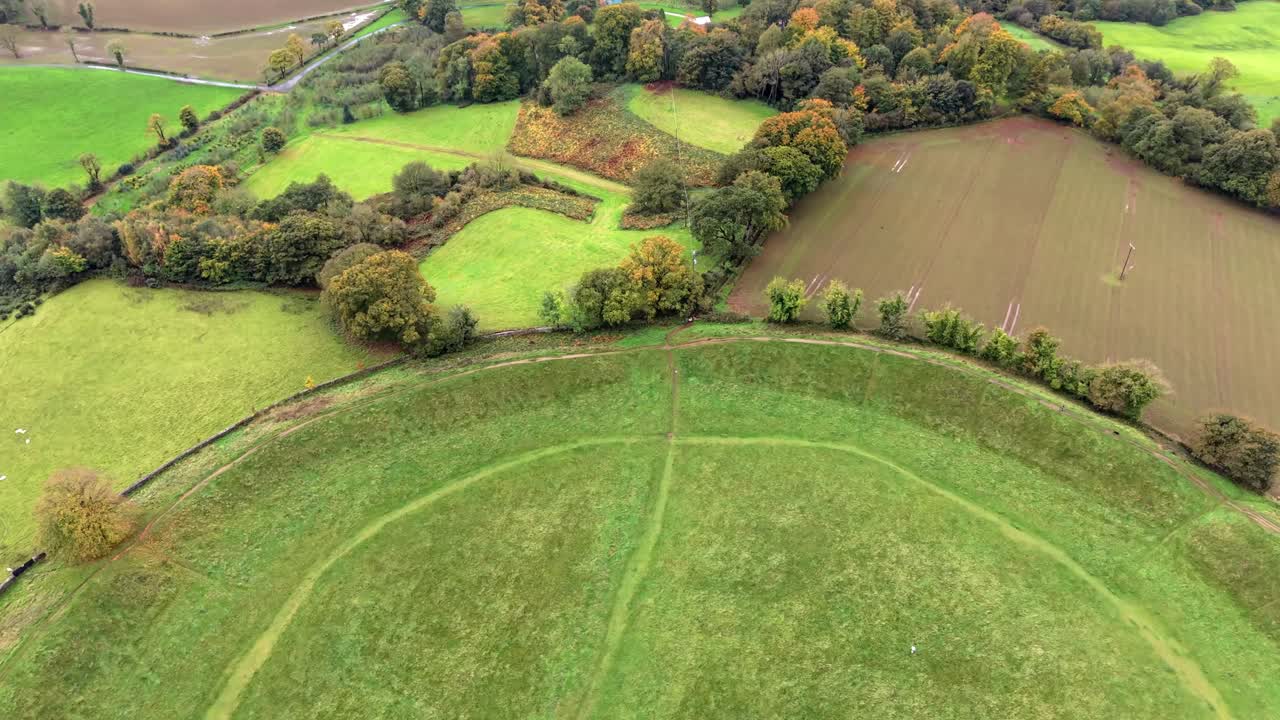 Advancing 4K 60FPS aerial video of Giant's Ring in Belfast, Northern Ireland in the UK. Produced with Rec709 color profile