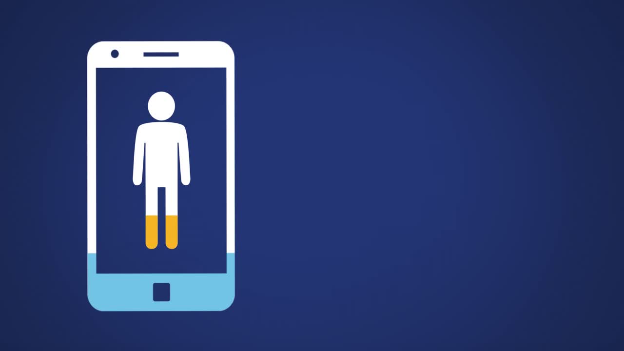 икона мужской формы на экране смартфона заполняется цветами 4k