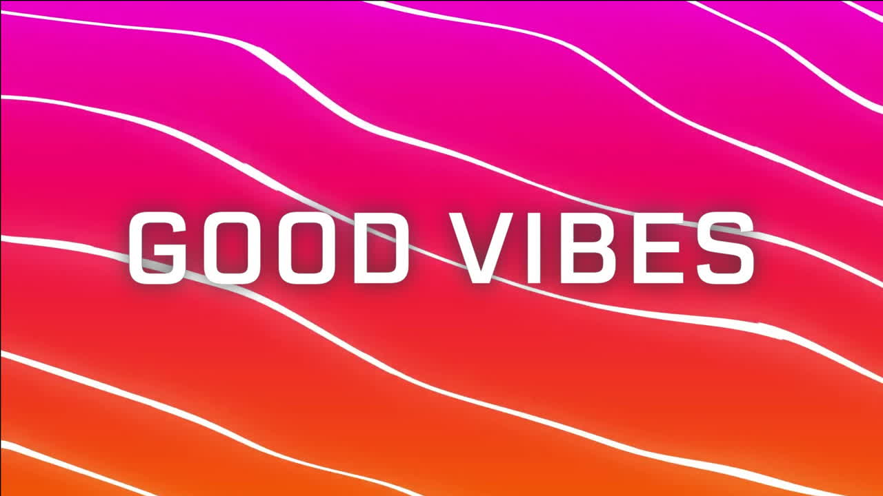 animación de texto de buenas vibraciones sobre fondo rosa