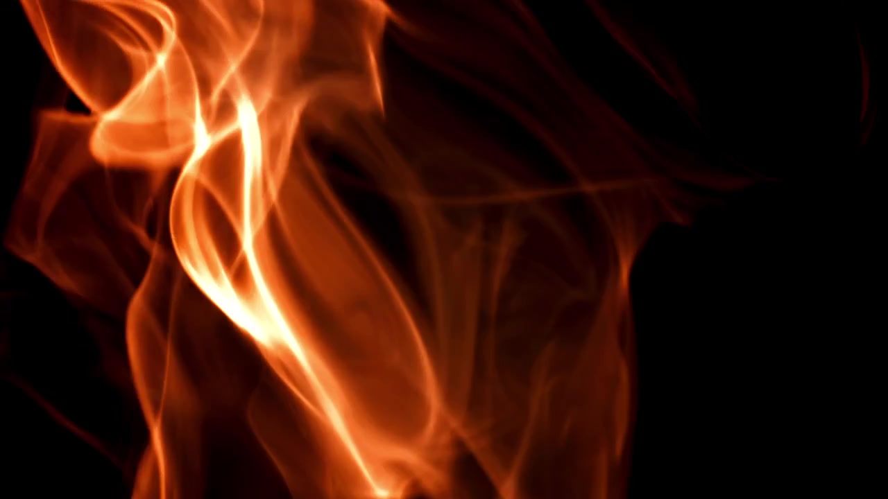 Abstrakt flytende oransje og rød røyk på svart bakgrunn