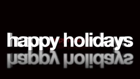 shiny 3d happy holidays letters in red on black background