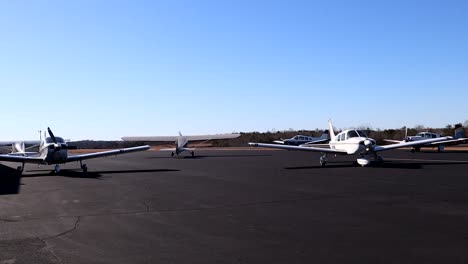 tarmac at pickens county airport with private aircraft