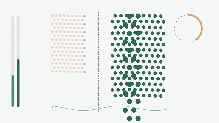 Abstract Motion Graphics Animation with Moving Dots and Geometric Shapes
