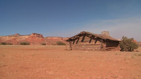 nice traveling shot of a desert cabin