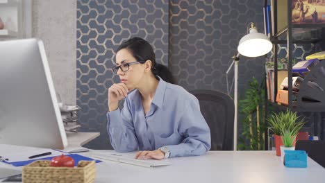 businesswoman working in creative office.