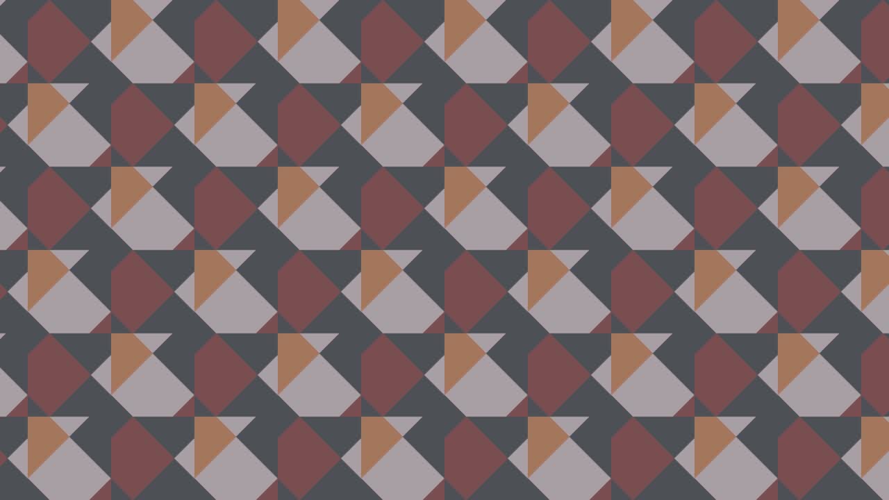 Seamless geometric background with various dynamic tiles. Abstract moving pattern with multicolor geometric shapes. Motion graphic background in a flat design with geometric elements