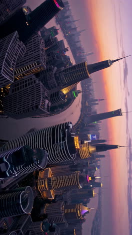 futuristic cityscape at dusk