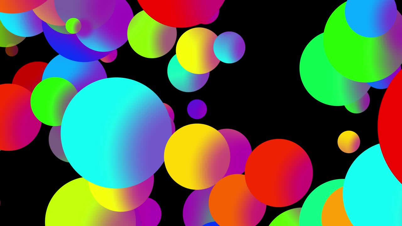 4k fondo abstracto en bucle con hermosas bolas multicolores como burbujas de pintura o gotas de tinte en agua en estilo plano. 3d con luma mate como canal alfa. 2