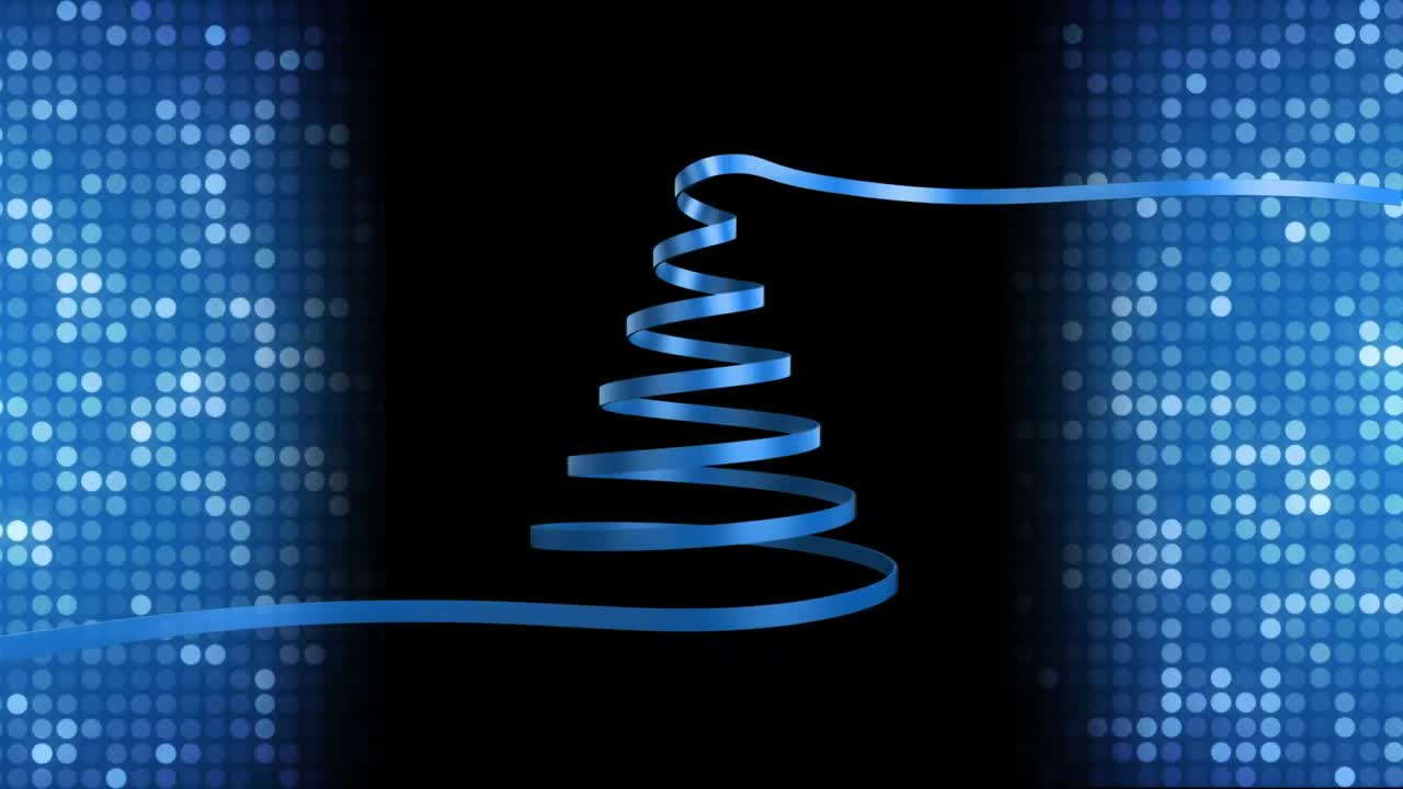 Christmas tree and blue glowing background