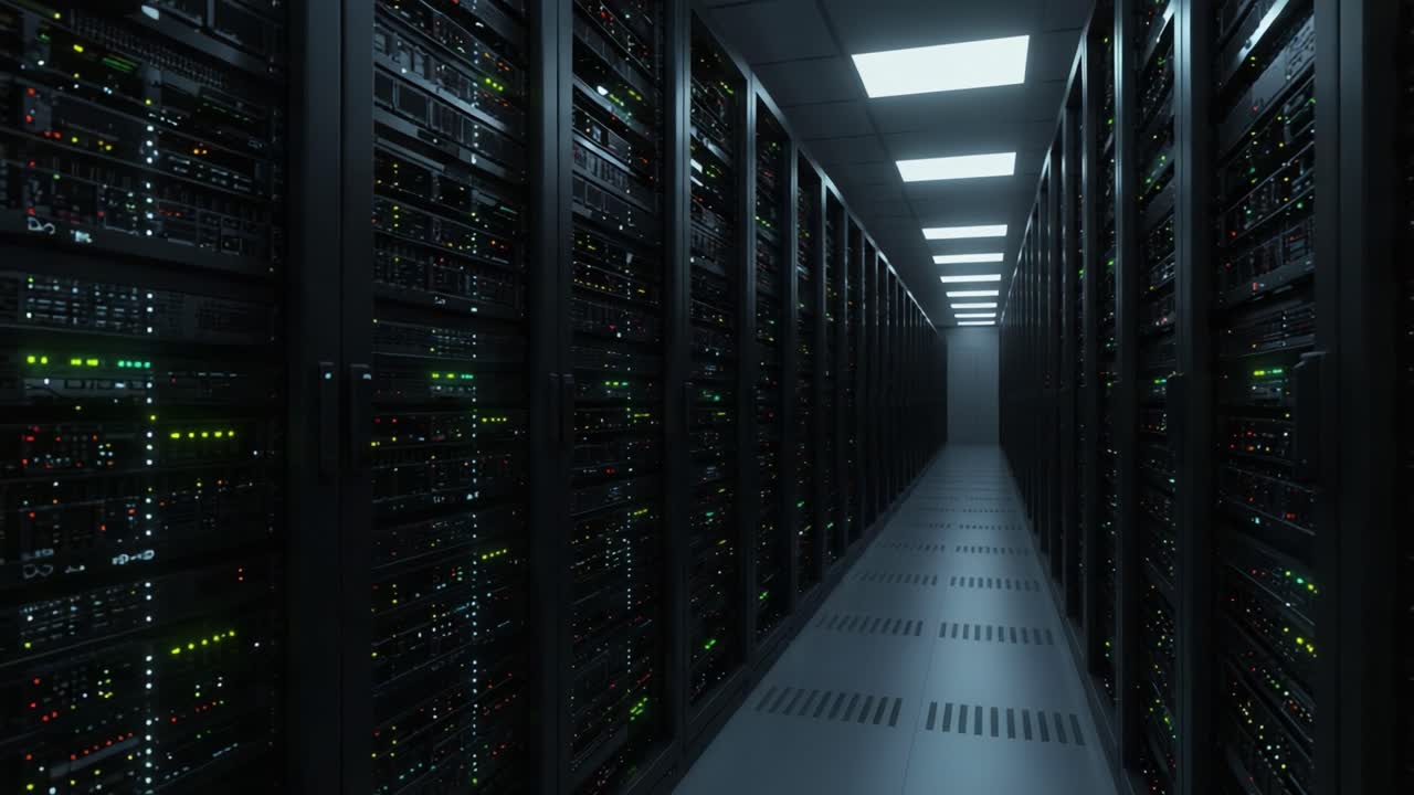 Exploring a State-of-the-Art Data Center: A Glimpse into the Heart of Modern Computing Infrastructure and High-Tech Server Racks
