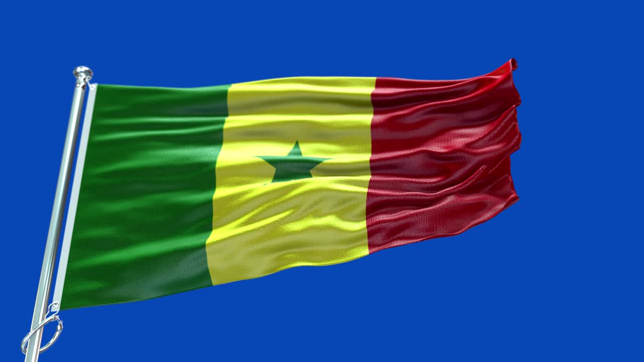 4k Highly Detailed Flag Of Senegal - Senegal Flag High Detail - National flag Senegal wave Pattern loopable Elements