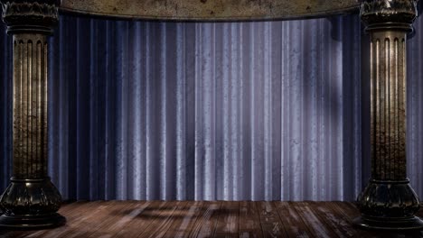 stage curtain with light and shadow