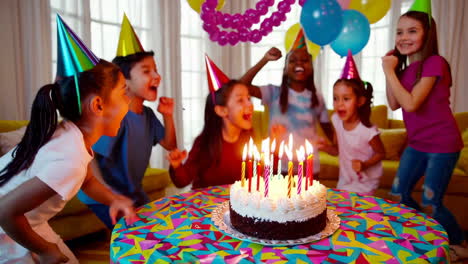 children celebrating birthday party