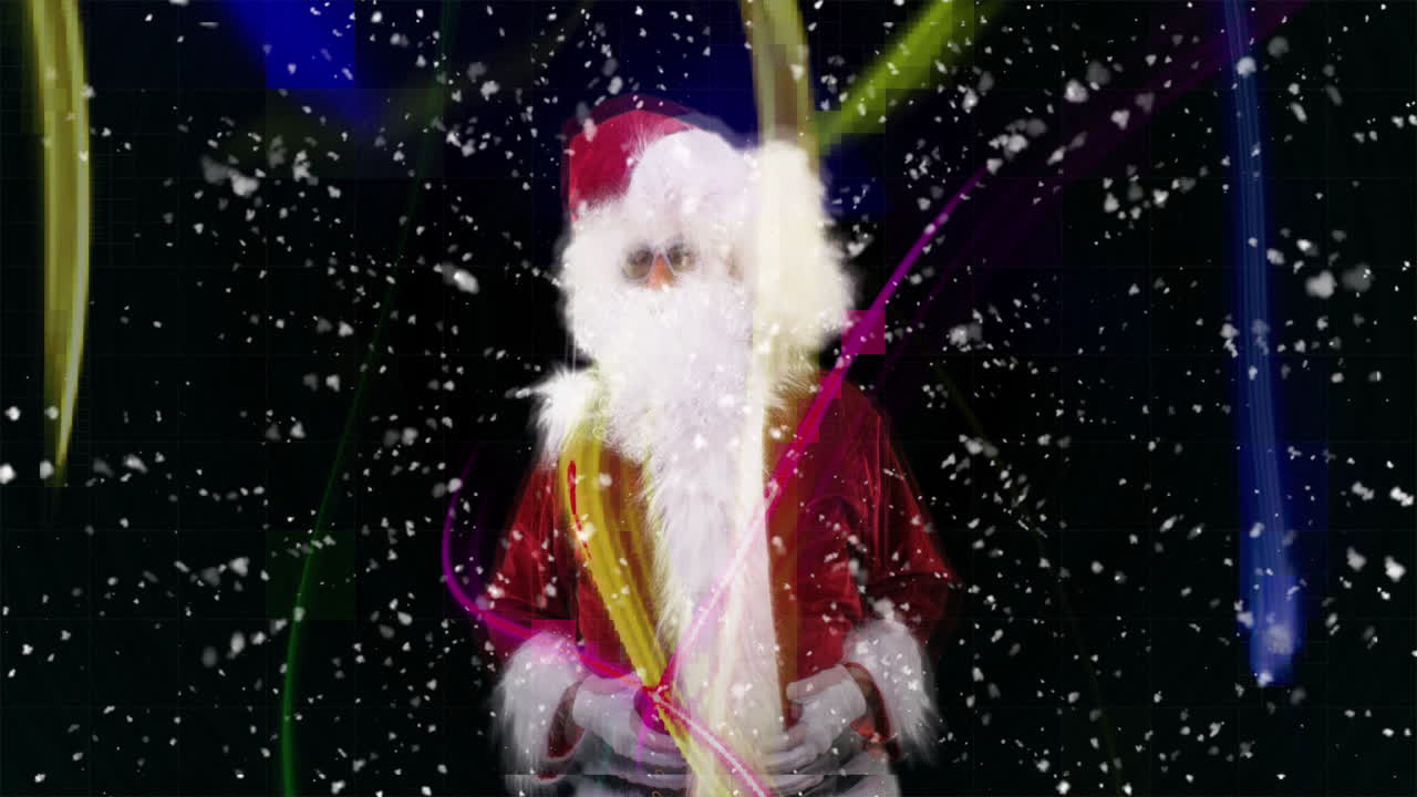 Santa Claus and Woman in xmas costume for christmas time disco shoot