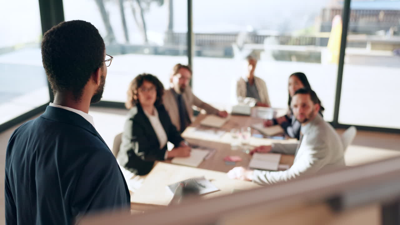 사업, 흑인과 사무실에서 프레젠테이션