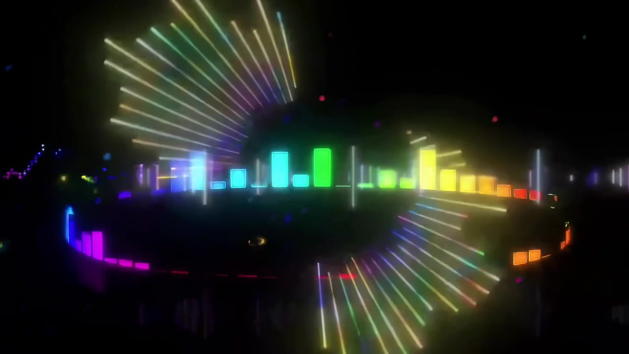 Dynamic Rainbow Audio Equalizer Bars with Reflection