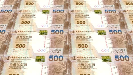 billetes de cincocientos dólares de hong kong enrollado, dinero en efectivo, bucle