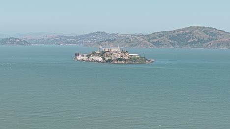 aerial view of alcatraz island and federal prison in san francisco bay, california usa