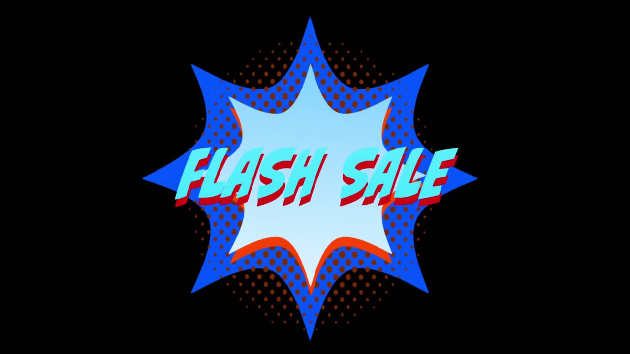 palabras venta instantánea que aparecen frente al efecto azul de la explosión