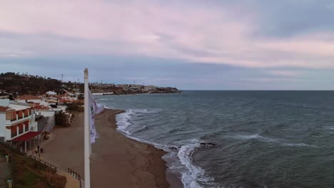 Coastline-of-Mijas-Costa-on-a-cloudy-and-windy-day