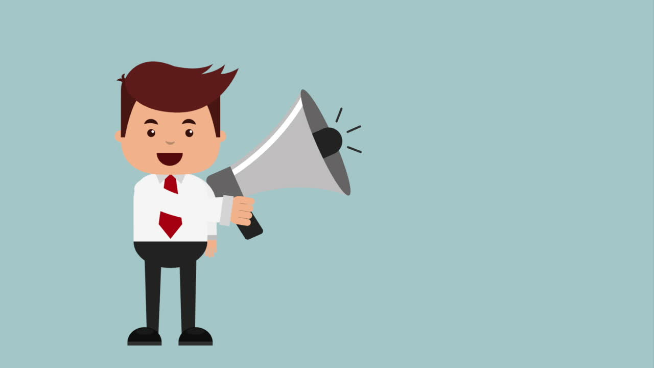 hombre de negocios con megáfono