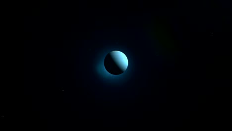 viajando hacia el planeta urano en el espacio exterior