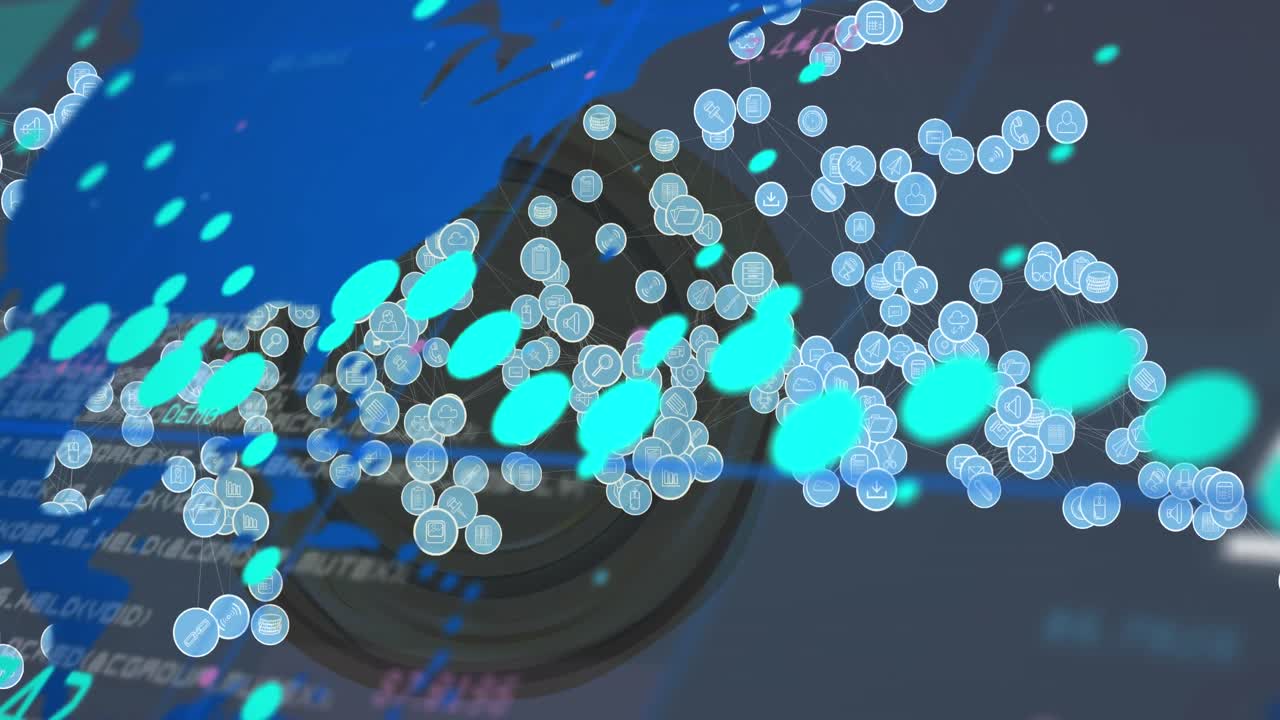 연결 네트워크를 통해 데이터 처리의 애니메이션