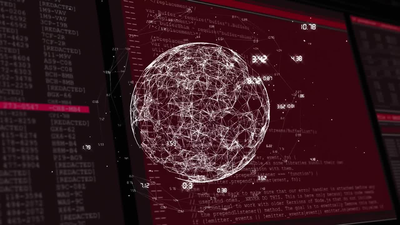 Animation of globe over data processing