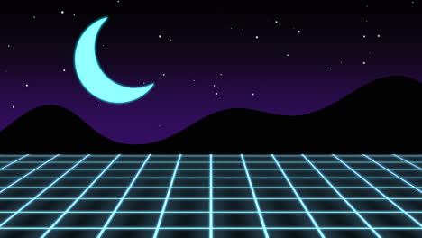 impresionante render 3d majestuosas montañas iluminadas por la luna en el cielo nocturno