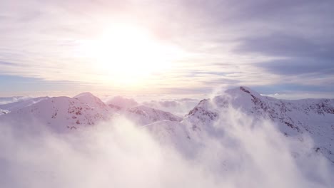 winter mountain sunset panorama