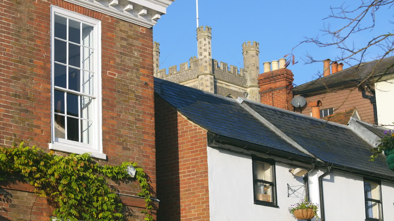 Exterior Of Houses And St Mary's Church In Henley-On-Thames