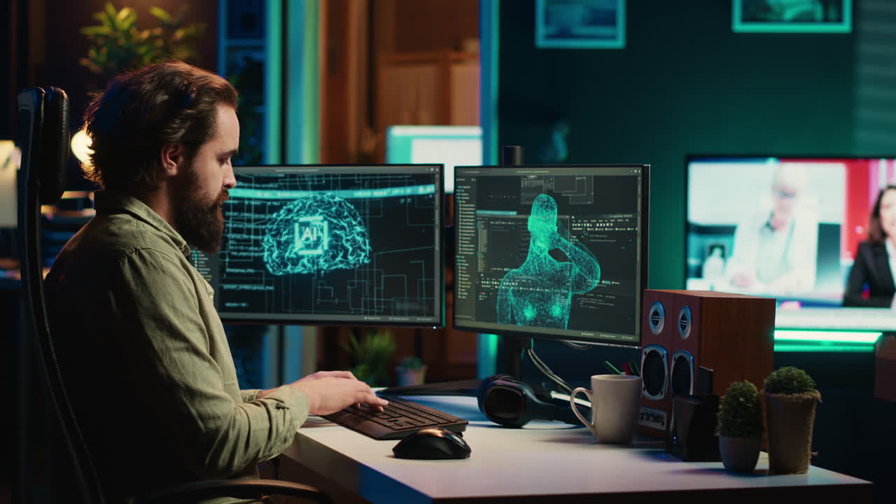 Hacker uploading evolved sentient AI to disk, planning to use it for evil plan