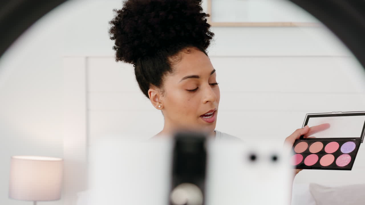 influyente en el maquillaje, revisión de productos