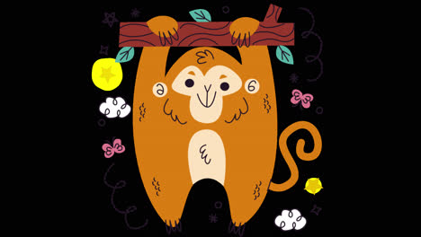 cute monkey illustration