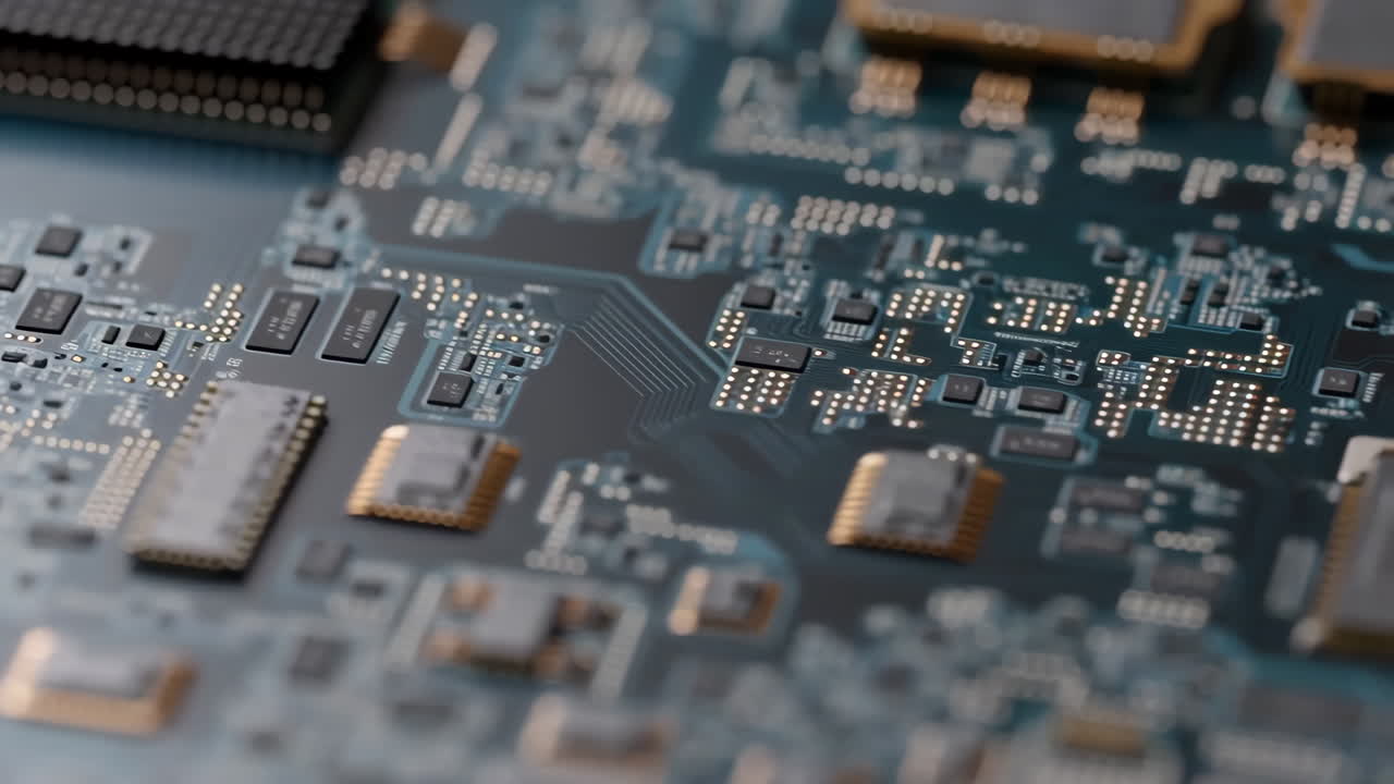 Close-up of a Circuit Board with Electronic Components