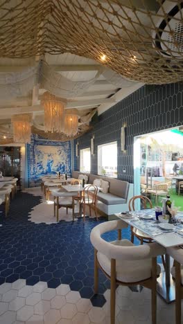 vertical format — beautiful mediterranean sea decor, fresh fish, tropical island.