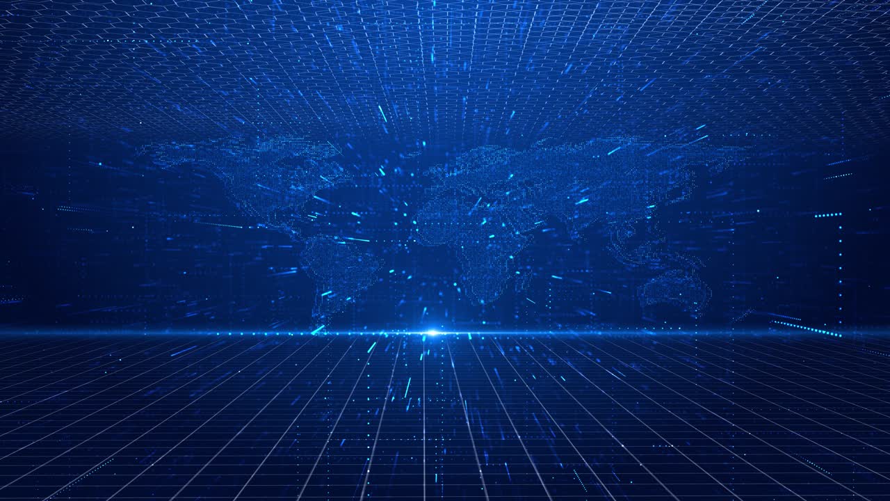 Big data cloud global technology 3d earth digital connected network background worldwide world