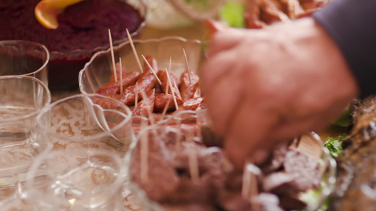Fresh Cold Cuts Sausages And Meat Snacks Close Up