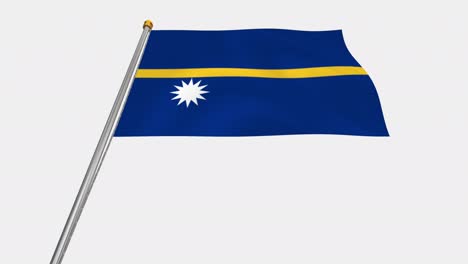 loop video of nauru flag  fluttering in the wind, slow motion video of 4k , with alpha channel