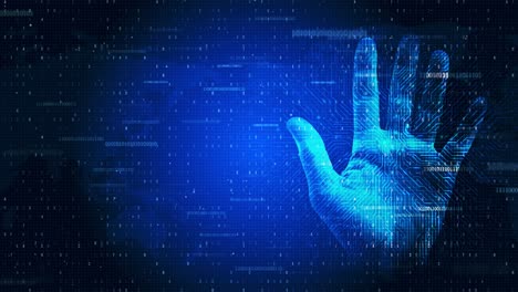 4k animation digital finger print biometric scanning identification system biometric scanning