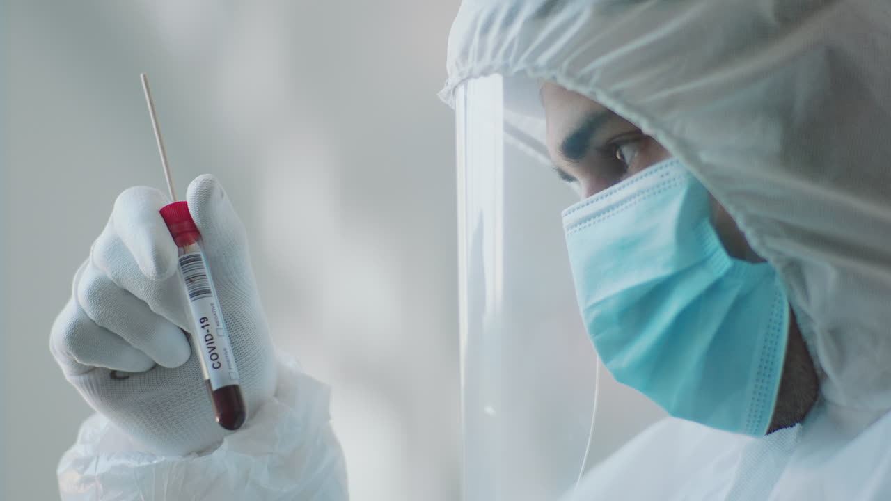 Medical Professional with COVID-19 Test