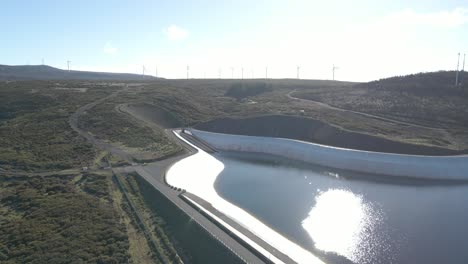 aerial view of the paul da serra water reservoir built to harvest the rainwater